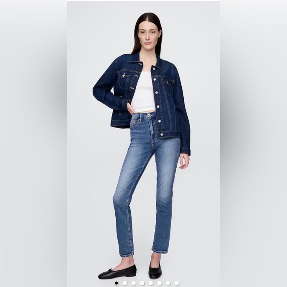 GAP Vintage High Rise Slim Jeans in Medium Indigo, Size 28/6 Long